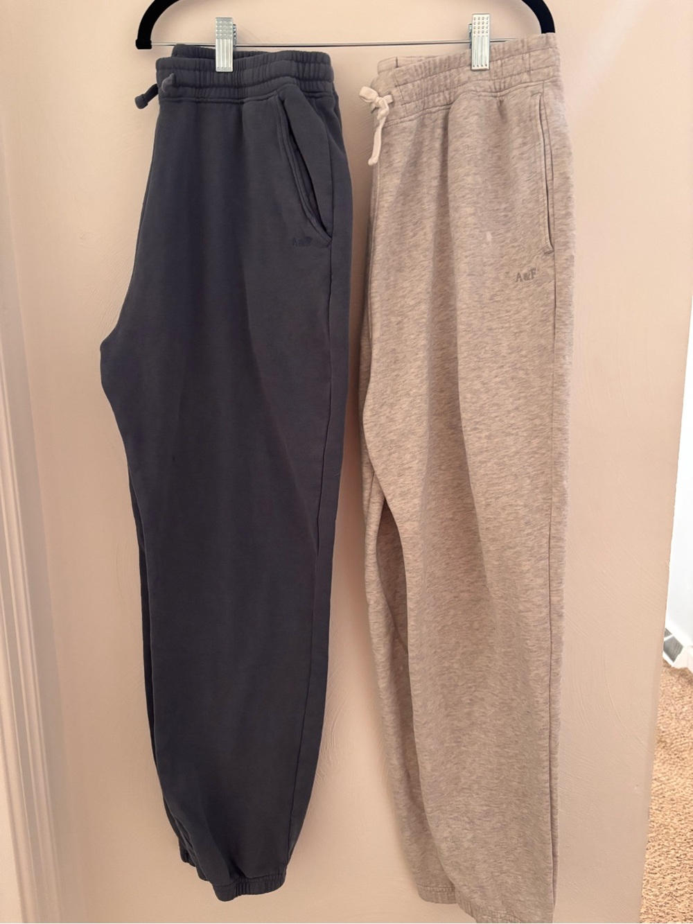 2 pairs of kids Abercrombie & Fitch Jogger Pants - Charcoal and Light Gray